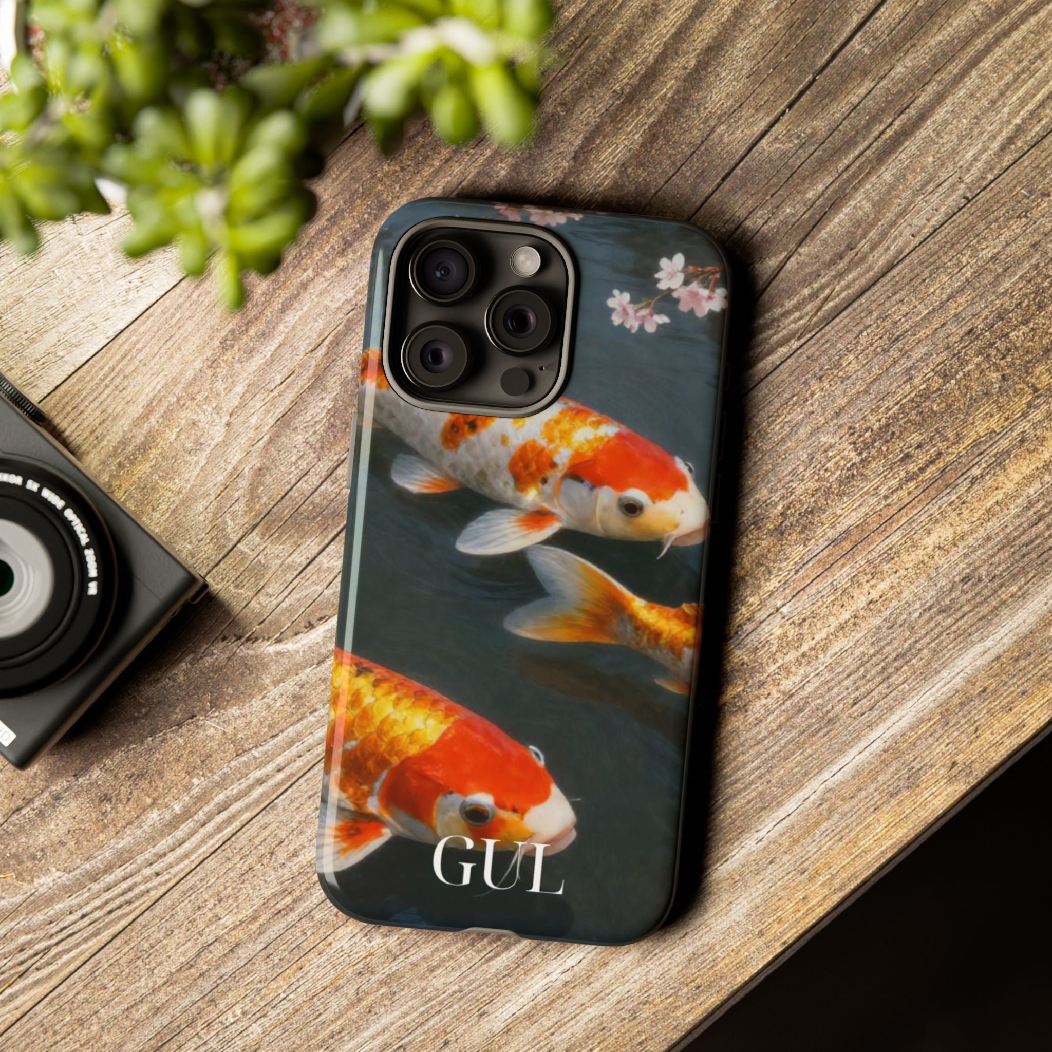 Koi Fish Tough Phone Case — Floral Pond Design