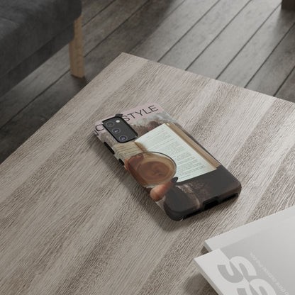 Cozy Reading Phone Case — Coffee &amp; Book Protective Cover