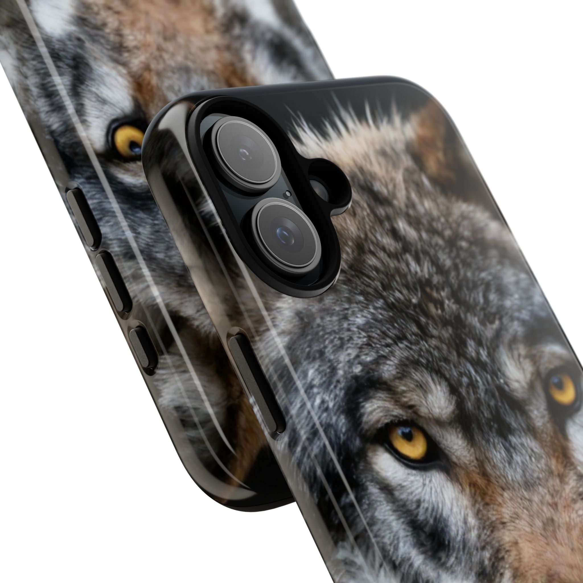 Wolf Eyes Phone Case — Fierce Wildlife iPhone Protective Case with ‘GUL’ Text