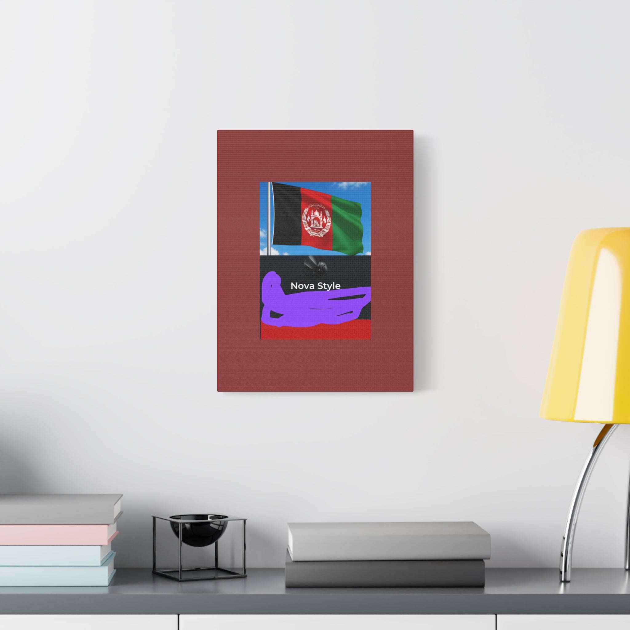 Afghan Flag Matte Canvas Print — Stretched 1.25" Wall Art