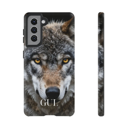 Wolf Eyes Phone Case — Fierce Wildlife iPhone Protective Case with ‘GUL’ Text