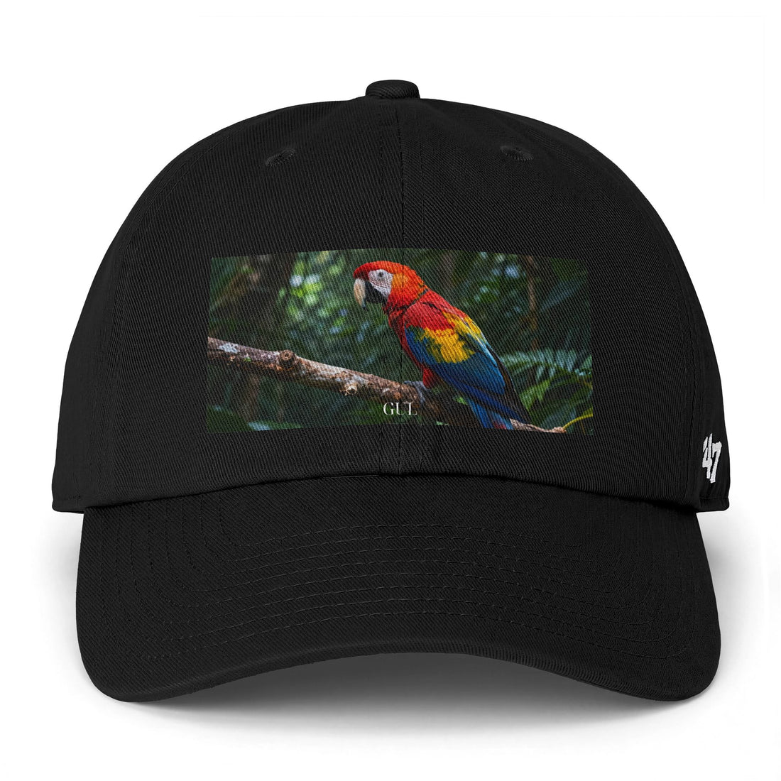 Parrot Print Cap — Tropical Scarlet Macaw Baseball Hat
