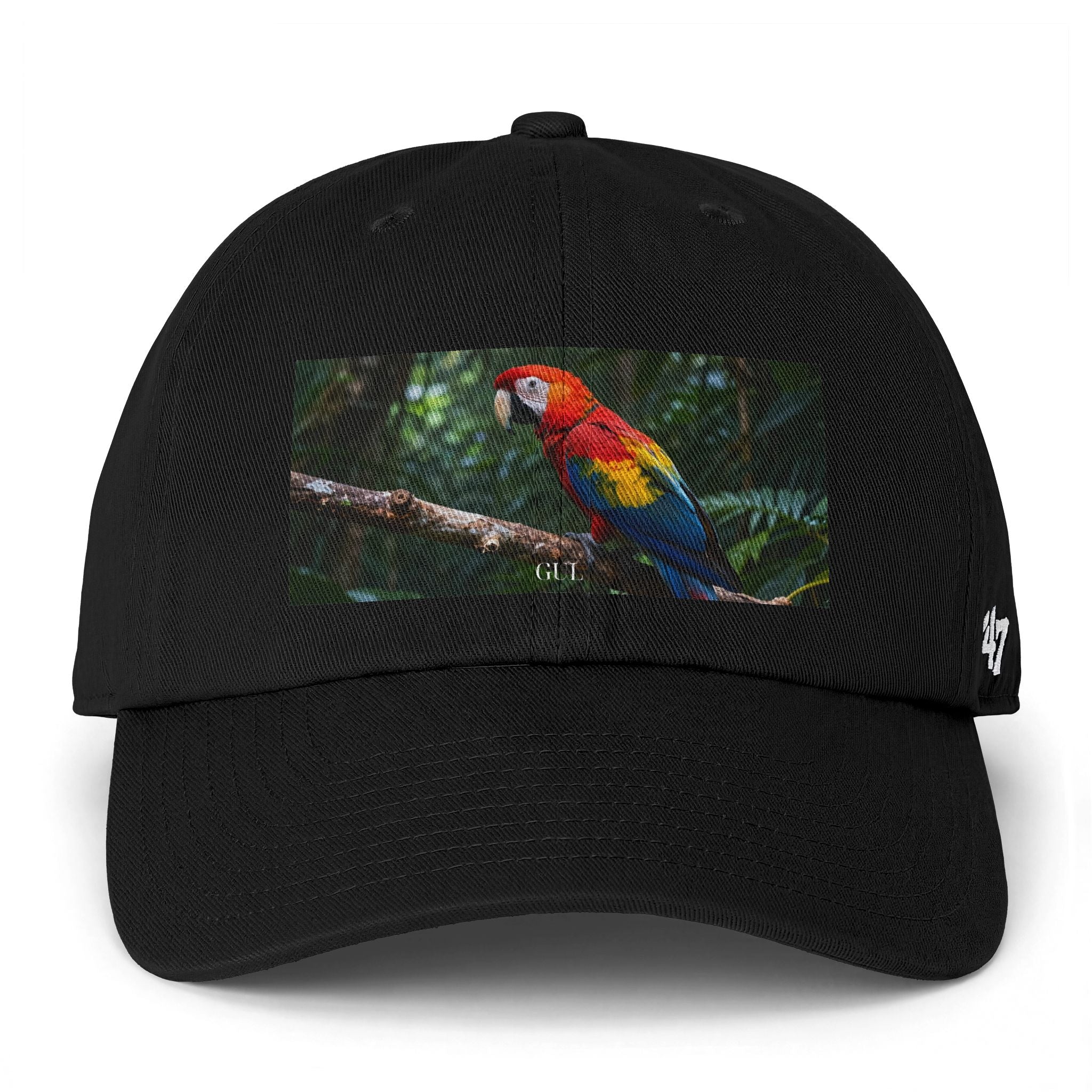 Parrot Print Cap — Tropical Scarlet Macaw Baseball Hat