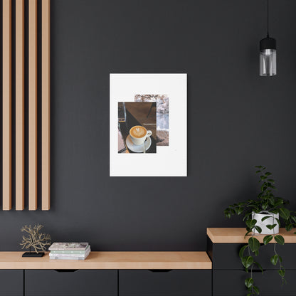 Latte &amp; Landscape Matte Canvas Wall Art — Coffee Shop Photo Collage