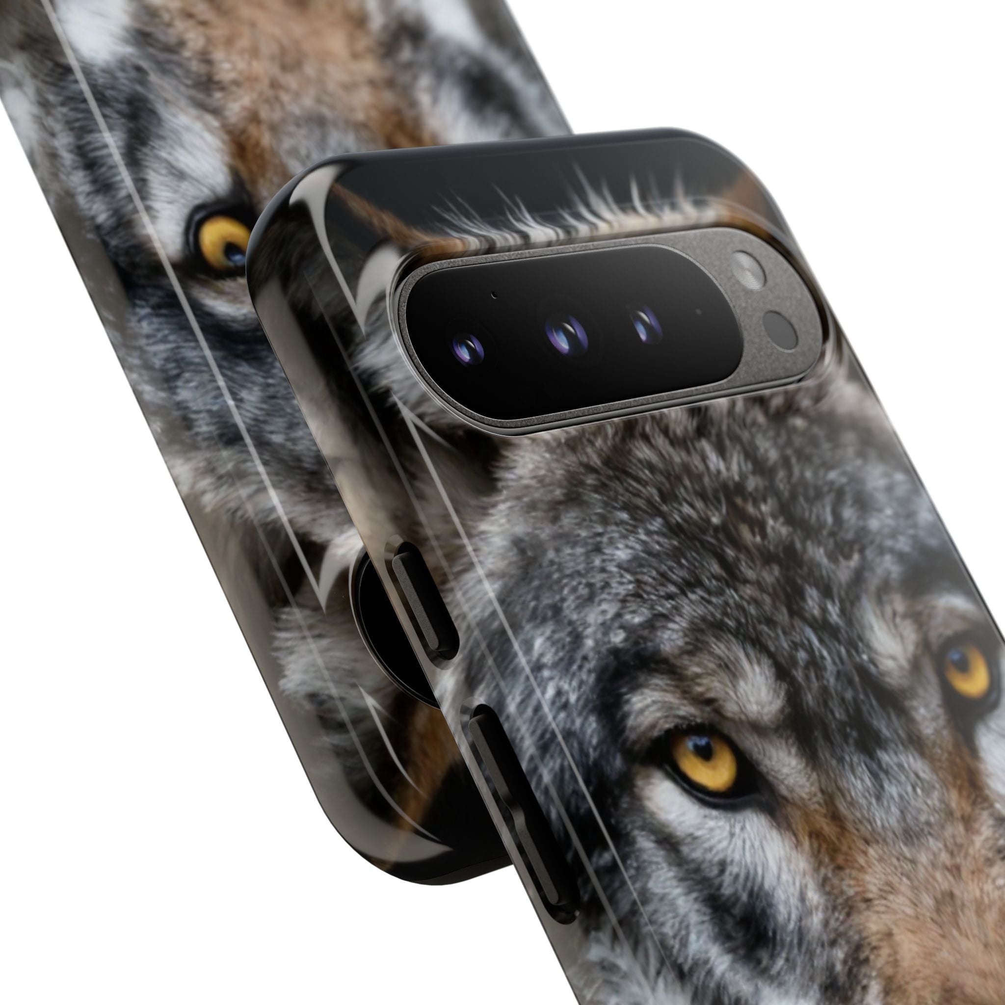 Wolf Eyes Phone Case — Fierce Wildlife iPhone Protective Case with ‘GUL’ Text