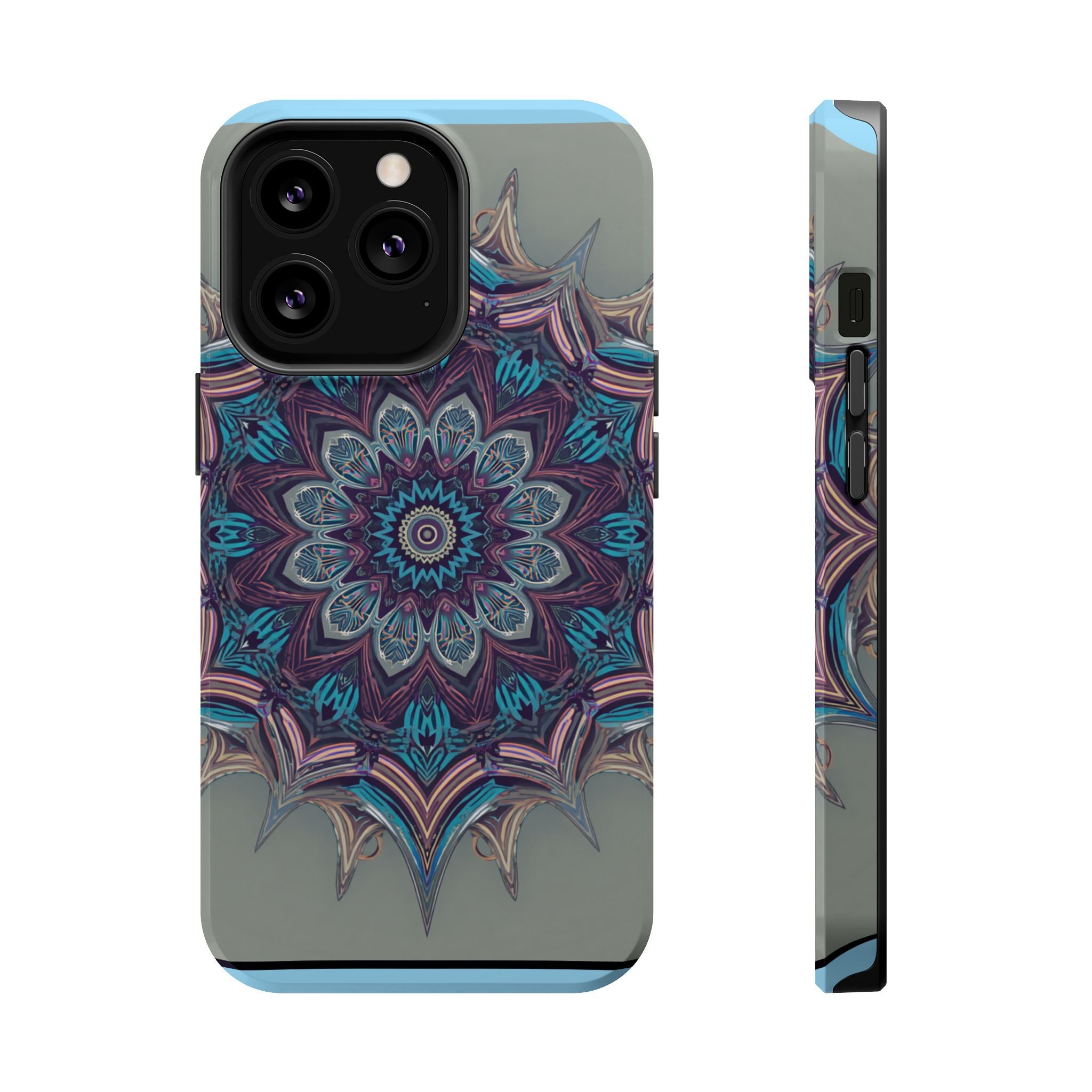 Phone Case — Blue Purple Mandala Magnetic Impact-Resistant Case