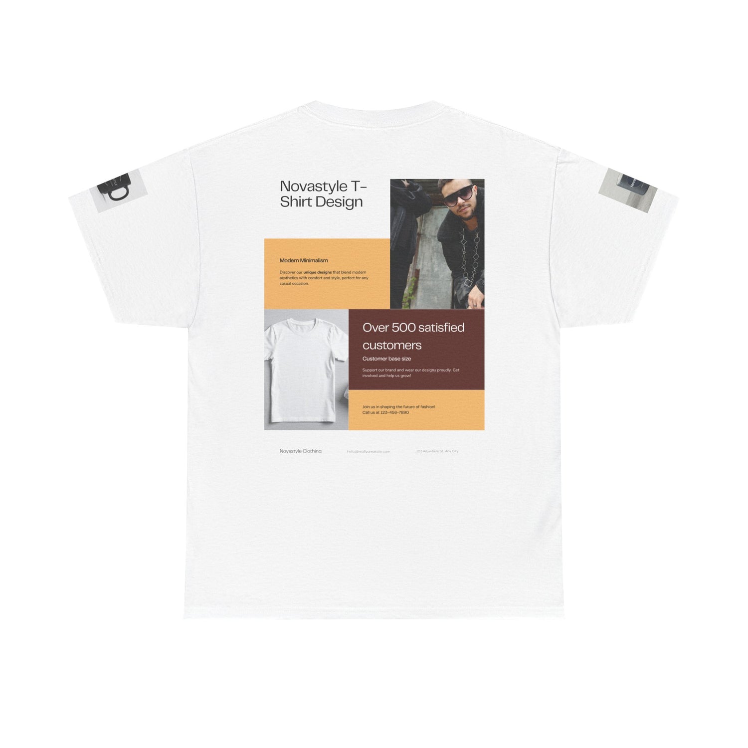 Graphic Tee — Novastyle Minimal Logo &amp; Poster Print T-Shirt