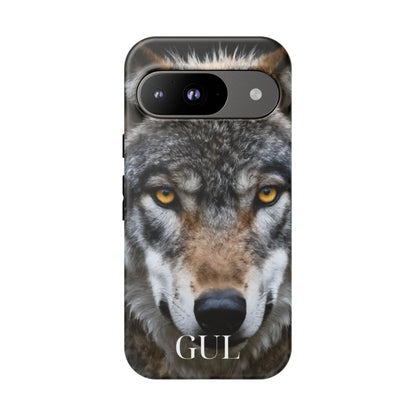 Wolf Eyes Phone Case — Fierce Wildlife iPhone Protective Case with ‘GUL’ Text